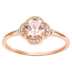 Morganite Ring With Diamonds 0.7 Carats 10K Rose Gold