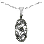 Green Diamond Flower Pendant 0.21 Carats Sterling Silver