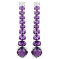 Natural Amethyst Dangle Earrings White Topaz Top 7.5 Carats