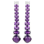 Natural Amethyst Dangle Earrings White Topaz Top 7.5 Carats