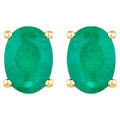 Zambian Emerald Earrings 1.42 Carats 10K Yellow Gold