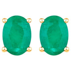 Zambian Emerald Earrings 1.42 Carats 10K Yellow Gold