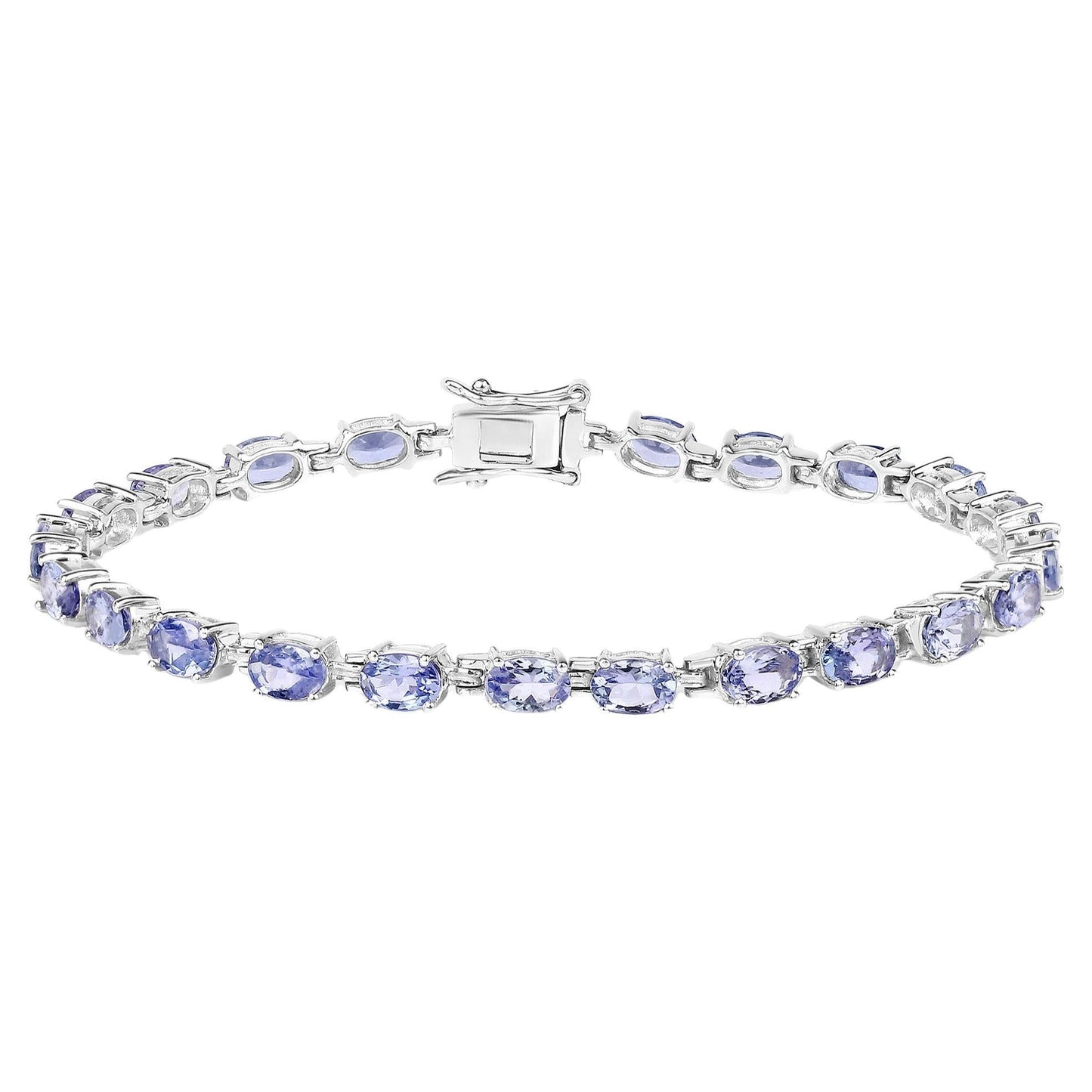Tanzanite Tennis Bracelet 9.7 Carats Sterling Silver