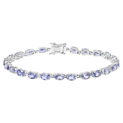 Tanzanite Tennis Bracelet 9.7 Carats Sterling Silver