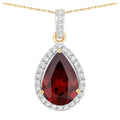 Rhodolite Garnet Pendant With Diamonds 3.26 Carats 14K Yellow Gold