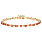 Natural Orange Sapphire Bracelet 6.98 Carats 14K Yellow Gold