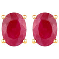 Ruby Earrings 1.68 Carats 14K Yellow Gold