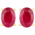 Ruby Earrings 1.68 Carats 14K Yellow Gold
