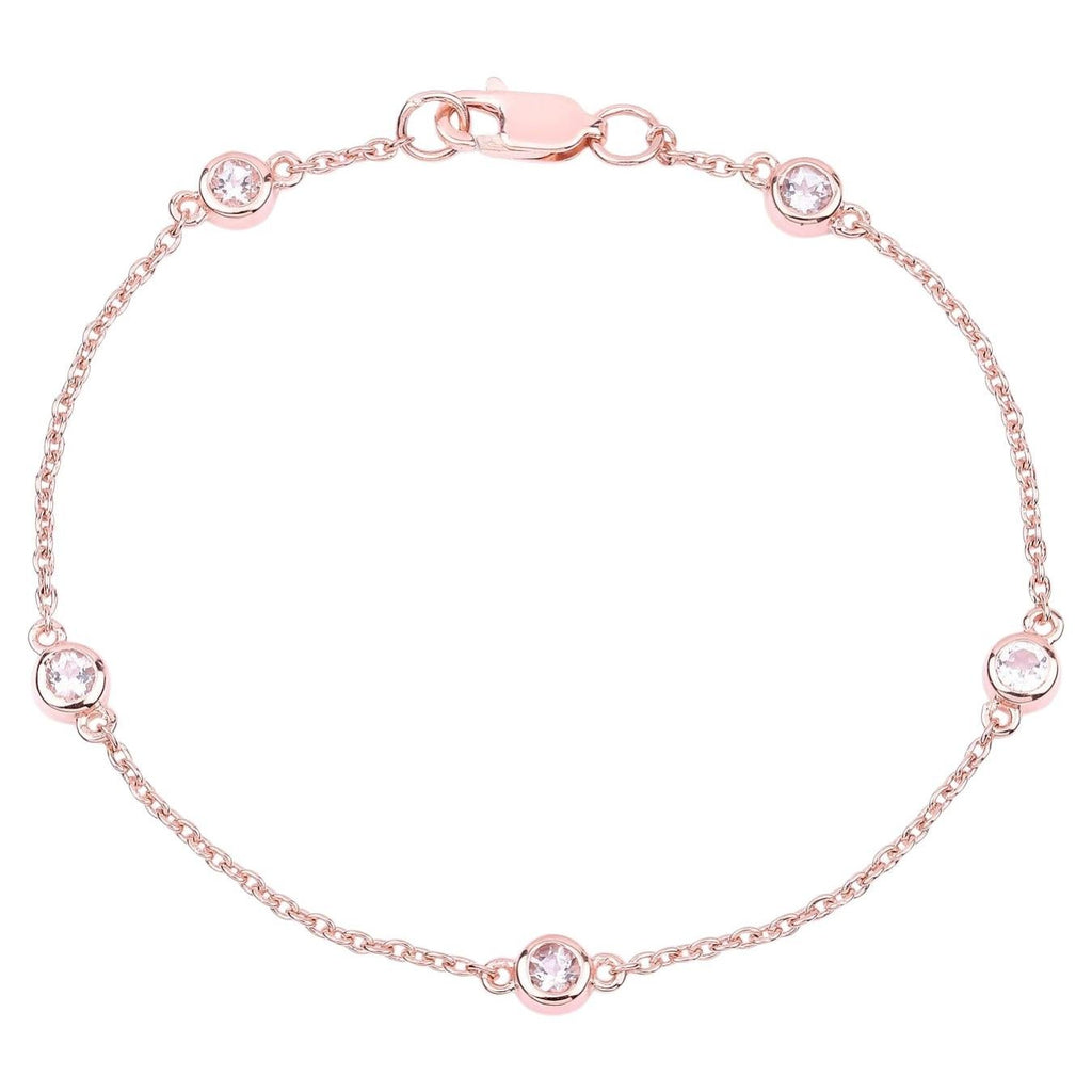Morganite Bracelet 0.44 Carats Gold Plated Silver