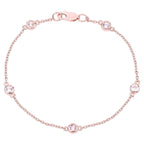 Morganite Bracelet 0.44 Carats Gold Plated Silver