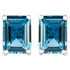 London Blue Topaz Stud Earrings 3.88 Carats