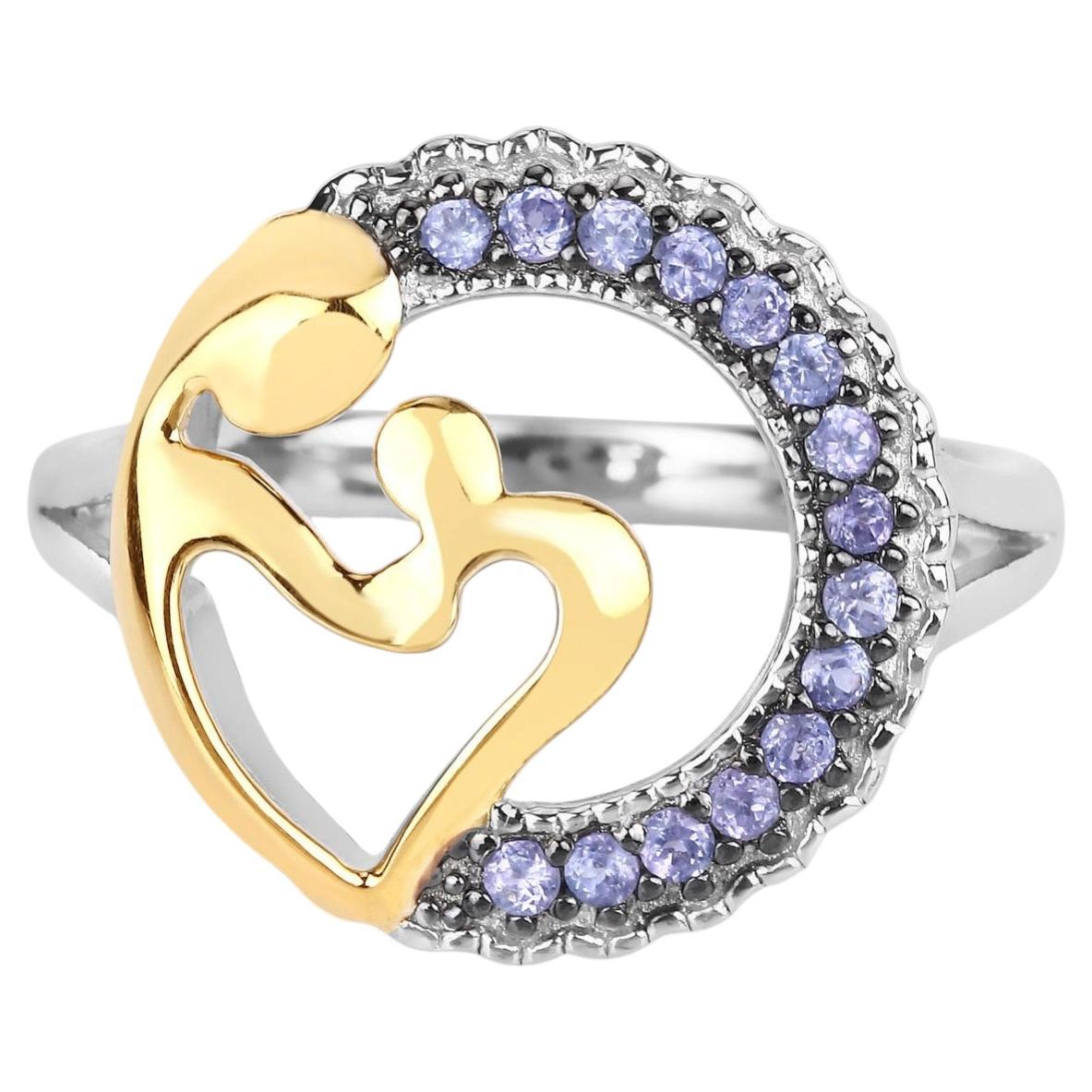 Tanzanite Mom Ring 0.26 Carats Sterling Silver