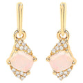 Natural Ethiopian Opal Earrings With Diamonds 0.54 Carats 14K Yellow Gold