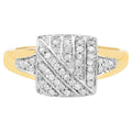 Diamond Ring 0.22 Carats Gold Plated Silver