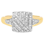 Diamond Ring 0.22 Carats Gold Plated Silver