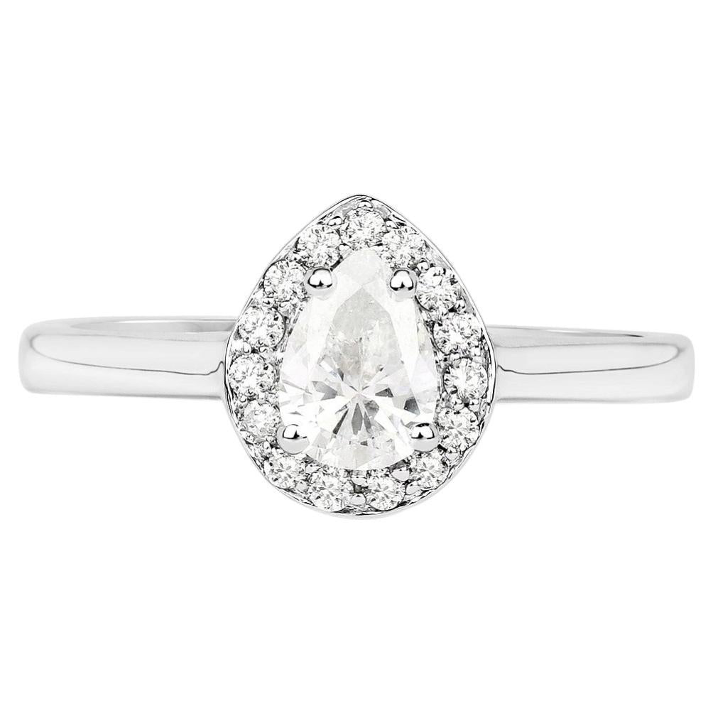 Diamond Ring 0.6 Carats 14K White Gold