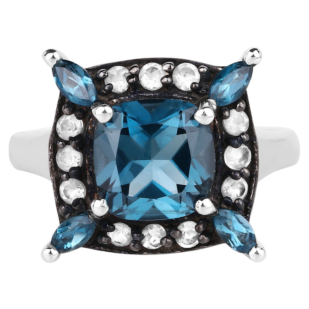 Multicolor Topaz Ring 3.18 Carats Sterling Silver