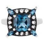 Multicolor Topaz Ring 3.18 Carats Sterling Silver