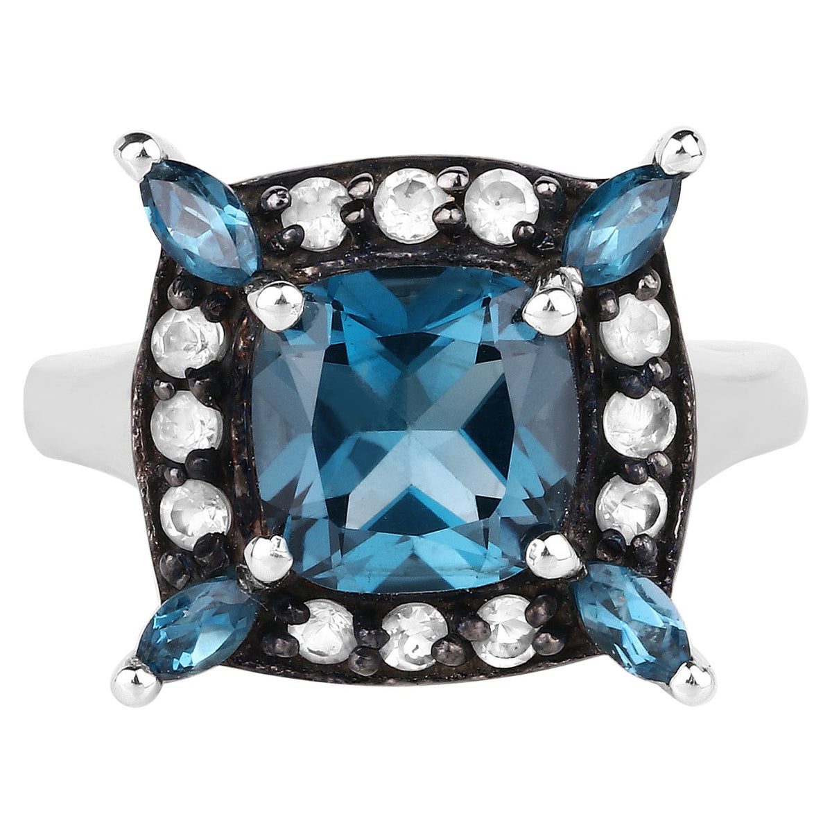 Multicolor Topaz Ring 3.18 Carats Sterling Silver