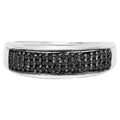 Black Diamond Ring 0.28 Carats Sterling Silver