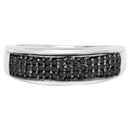 Black Diamond Ring 0.28 Carats Sterling Silver