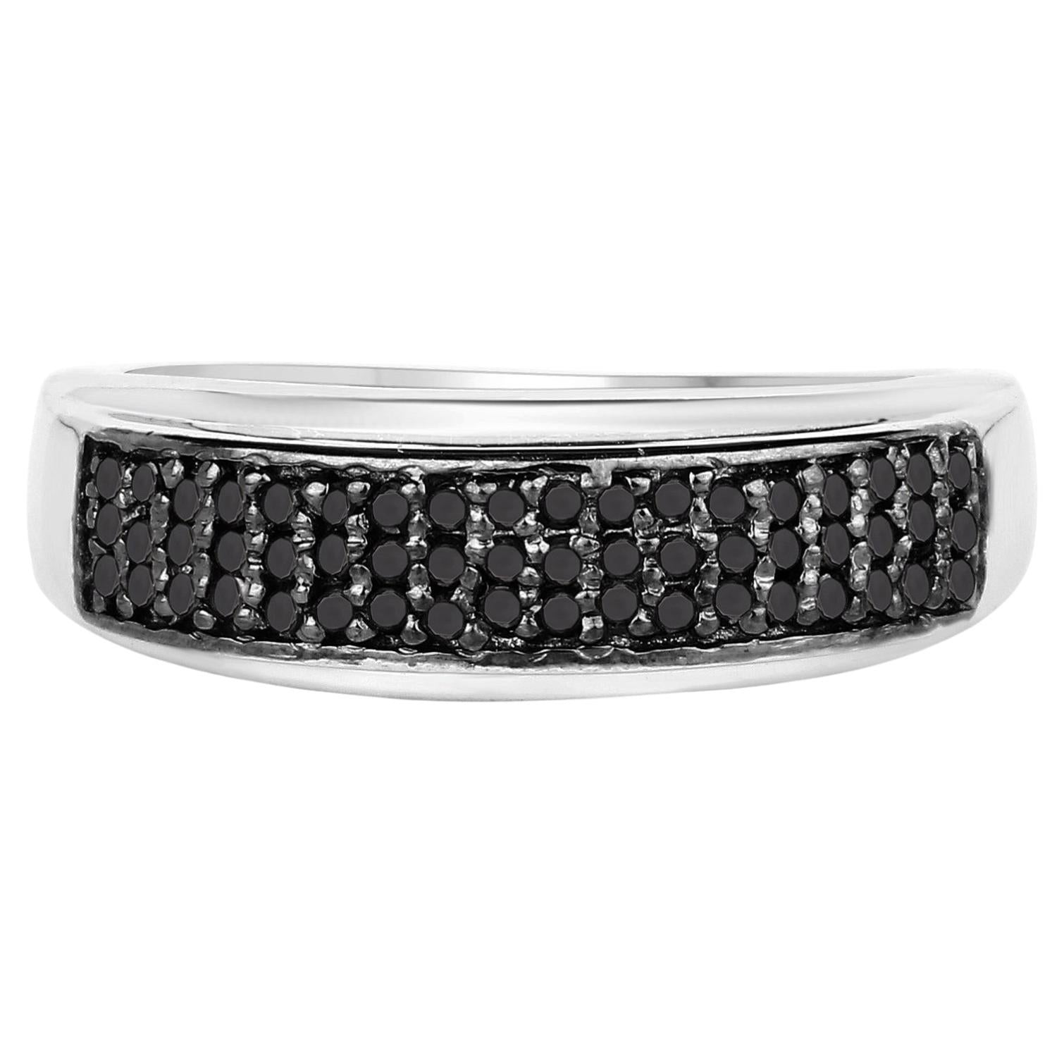 Black Diamond Ring 0.28 Carats Sterling Silver