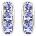 Tanzanite Stud Earrings 1.18 Carats Sterling Silver