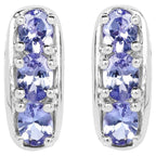 Tanzanite Stud Earrings 1.18 Carats Sterling Silver