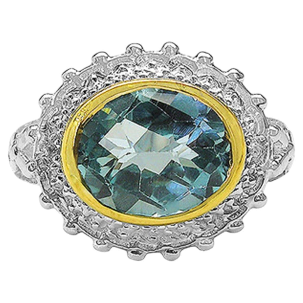 Multicolor Topaz Ring 4.99 Carats Gold Plated Silver