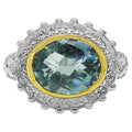 Multicolor Topaz Ring 4.99 Carats Gold Plated Silver