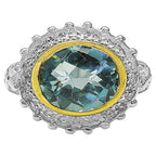 Multicolor Topaz Ring 4.99 Carats Gold Plated Silver