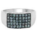 Blue Diamond Ring 0.46 Carats Sterling Silver