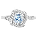 Aquamarine Ring With Diamonds 0.42 Carats 14K White Gold