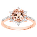 Morganite Ring With Diamonds 1.7 Carats 14K Rose Gold