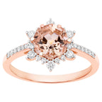 Morganite Ring With Diamonds 1.7 Carats 14K Rose Gold