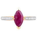 Ruby Ring With Diamonds 1.49 Carats 14K Yellow Gold