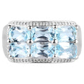 Blue Topaz Ring 3.58 Carats Sterling Silver