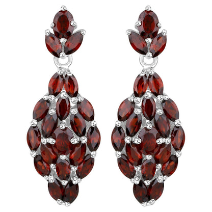 Natural Garnet Dangle Earrings 5 Carats Total