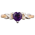 Amethyst Ring With Diamonds 0.43 Carats 9K Yellow Gold