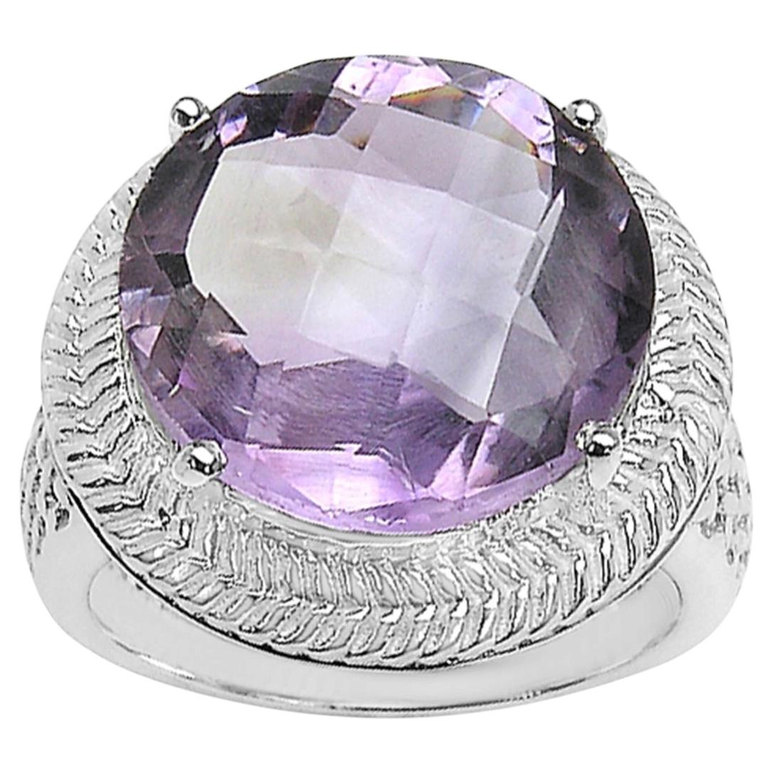 Amethyst Ring 10.2 Carats Sterling Silver