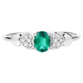 Zambian Emerald Ring With Diamonds 0.32 Carats 14K White Gold