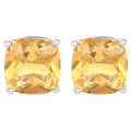 Citrine Stud Earrings 5.78 Carats Sterling Silver