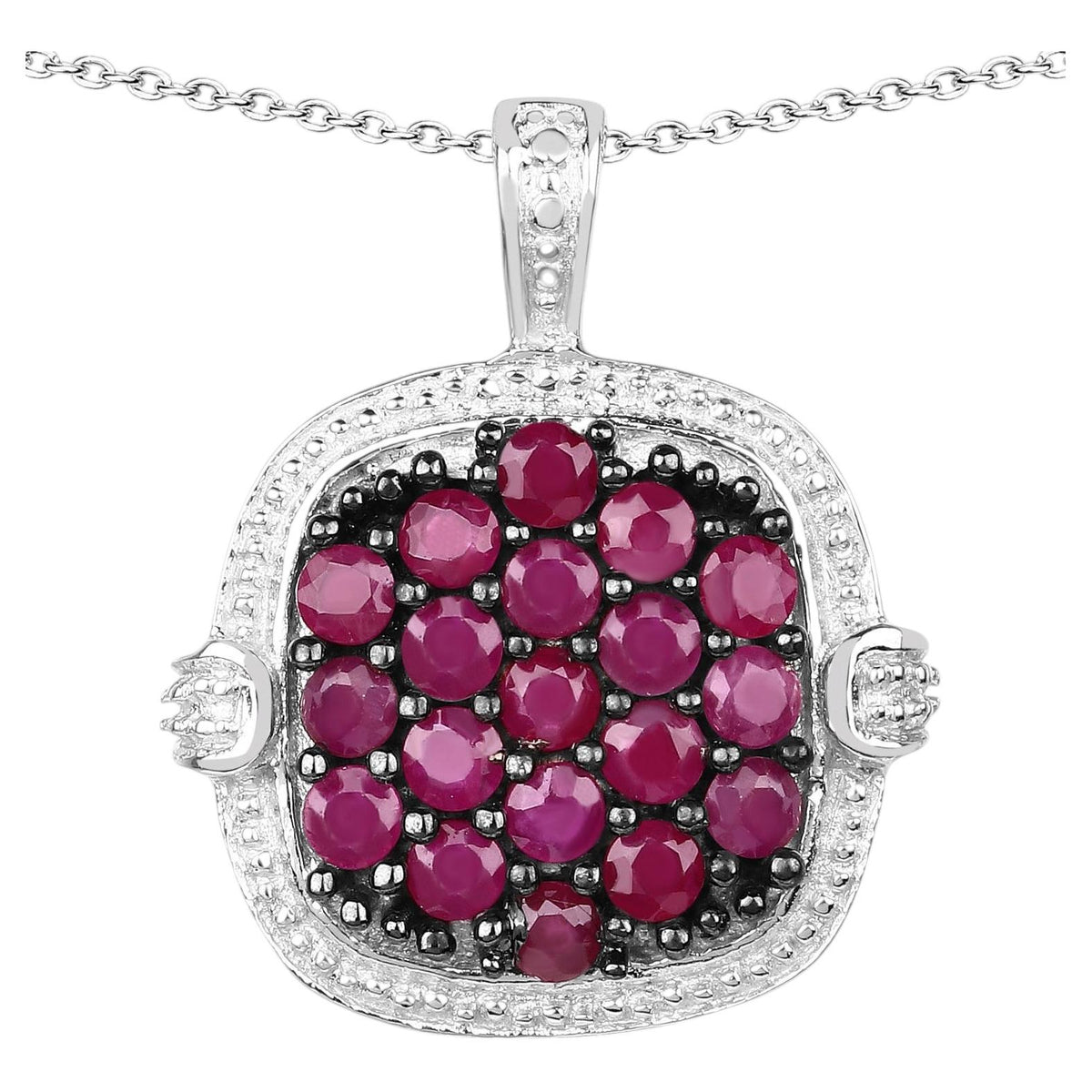 Ruby Pendant 1.42 Carats Sterling Silver