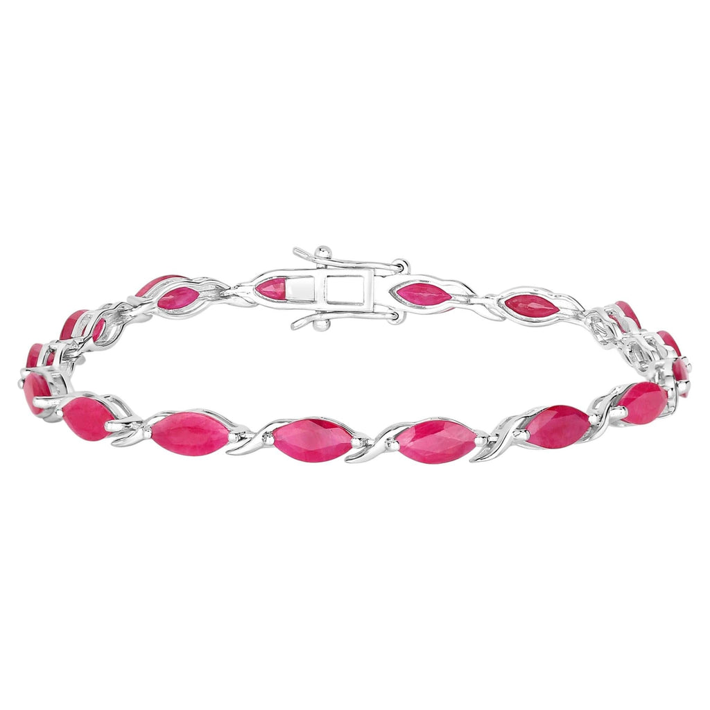 Ruby Bracelet 7.98 Carats 10K White Gold