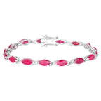 Ruby Bracelet 7.98 Carats 10K White Gold