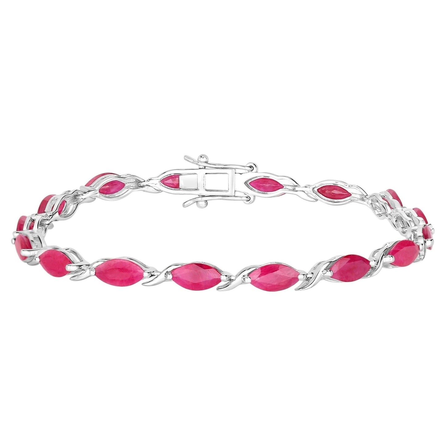Ruby Bracelet 7.98 Carats 10K White Gold