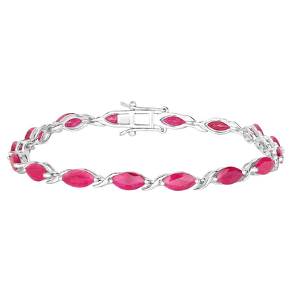 Ruby Bracelet 7.98 Carats 10K White Gold