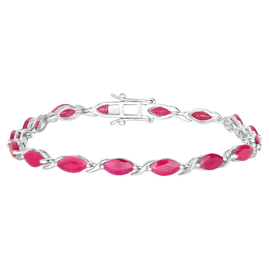 Ruby Bracelet 7.98 Carats 10K White Gold