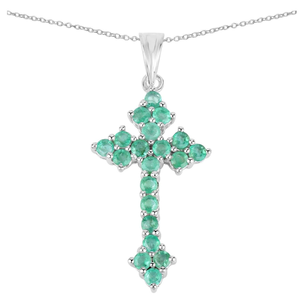 Zambian Emerald Pendant 1.98 Carats Sterling Silver