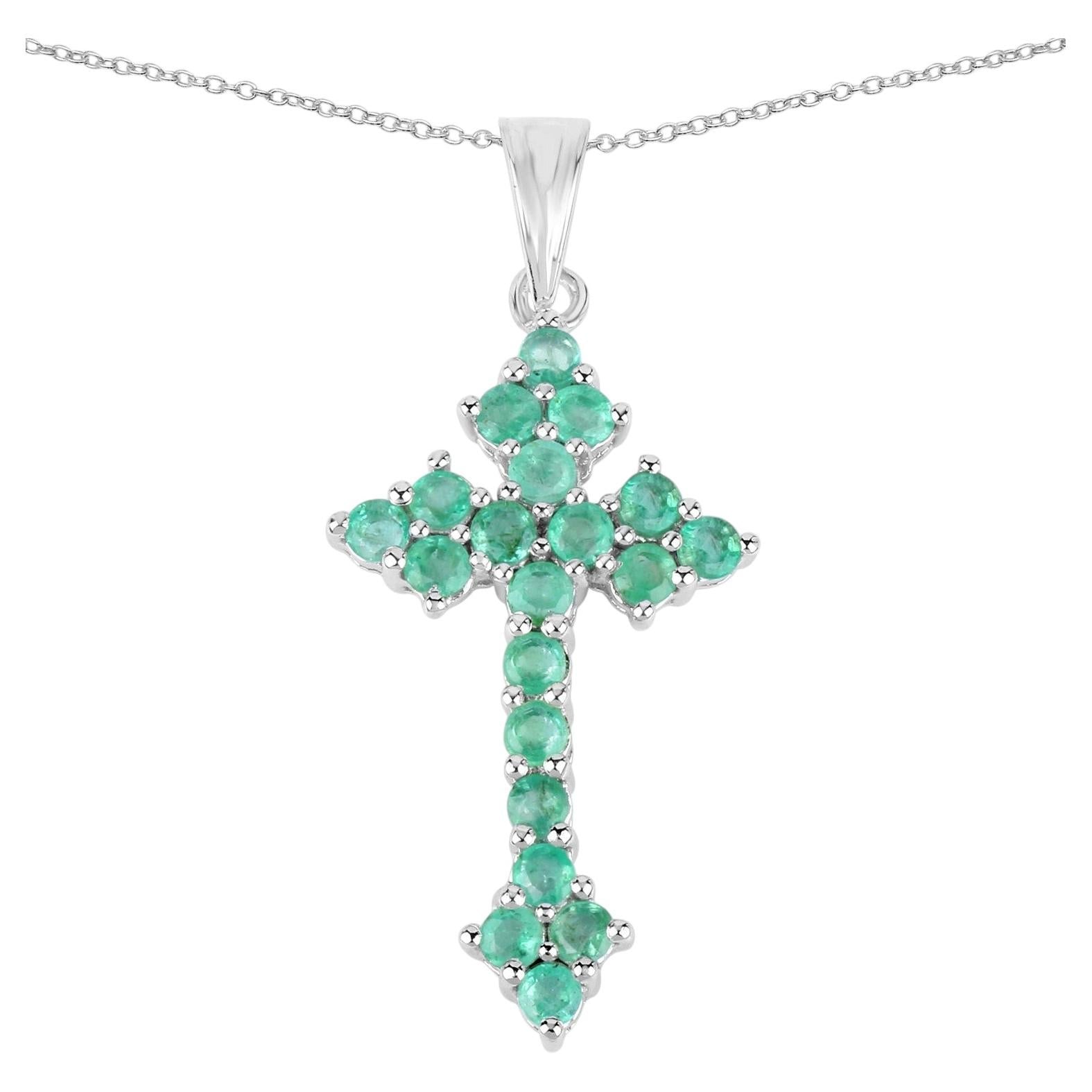 Zambian Emerald Pendant 1.98 Carats Sterling Silver